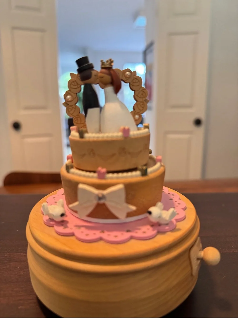 Papyrus Wedding Cake Bride Groom Wooden Music Box Wonderful Life